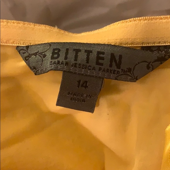 Yellow print strapless dress - Picture 4 of 4